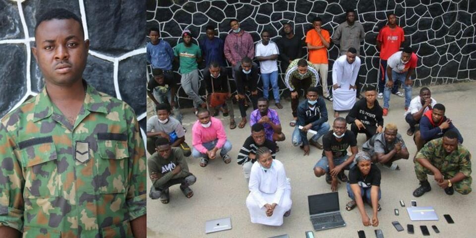 EFCC Arrests Army Officer, 26 Others For Yahoo Yahoo In Lagos (Photos)