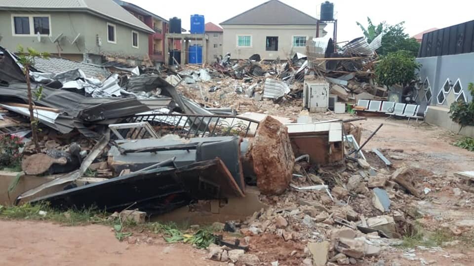 Enugu Govt. Demolishes Twin Duplex Allegedly Built On Waterway (Photos)